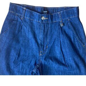 MEXX Indigo Jeans, 40 x 30, Lightweight, Pleats, Elastic, Wide Leg, Side Pockets